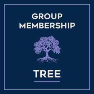 The icon reads "Group Membership Tree" on a dark blue background. There is a lavender colored graphic of a rooted tree.